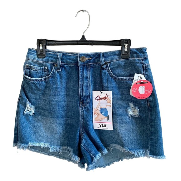 NWT YMI JEANS Women's Hybrid Dream Shorts With Frayed Hem, size 11/30 - Picture 2 of 9